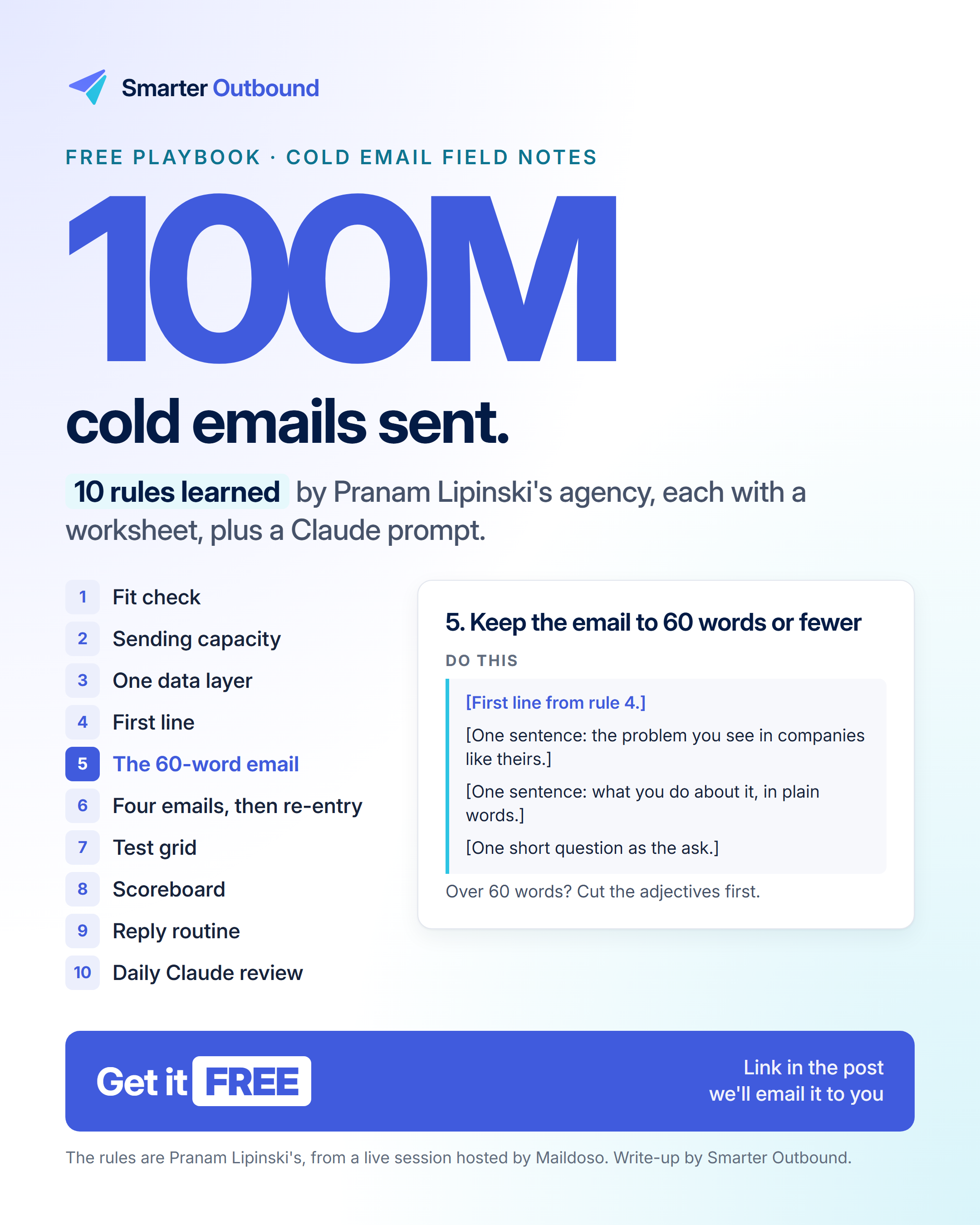 Cold Email Field Notes playbook preview
