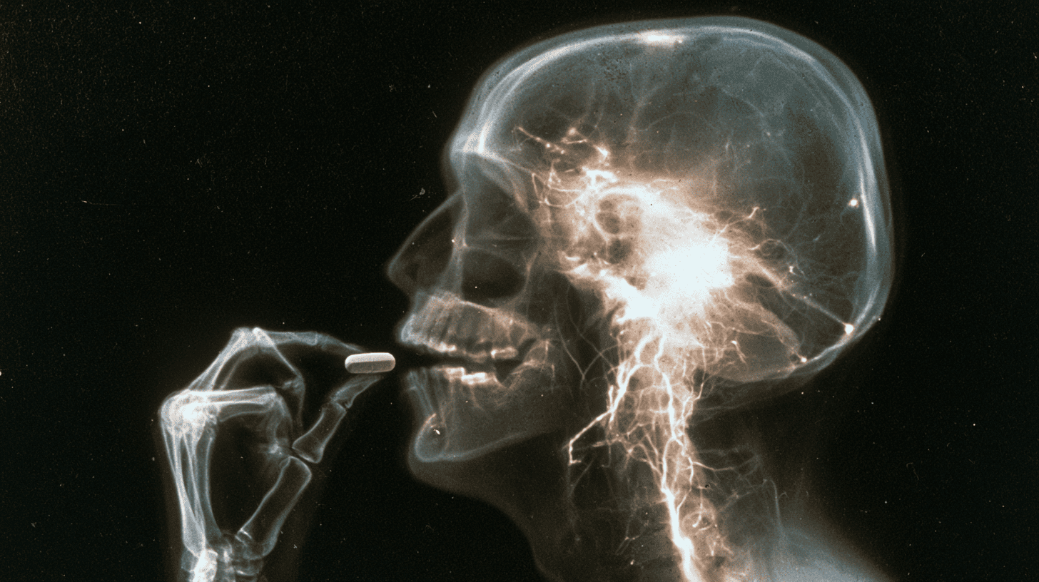 Illustration of a brain with glowing neural connections
