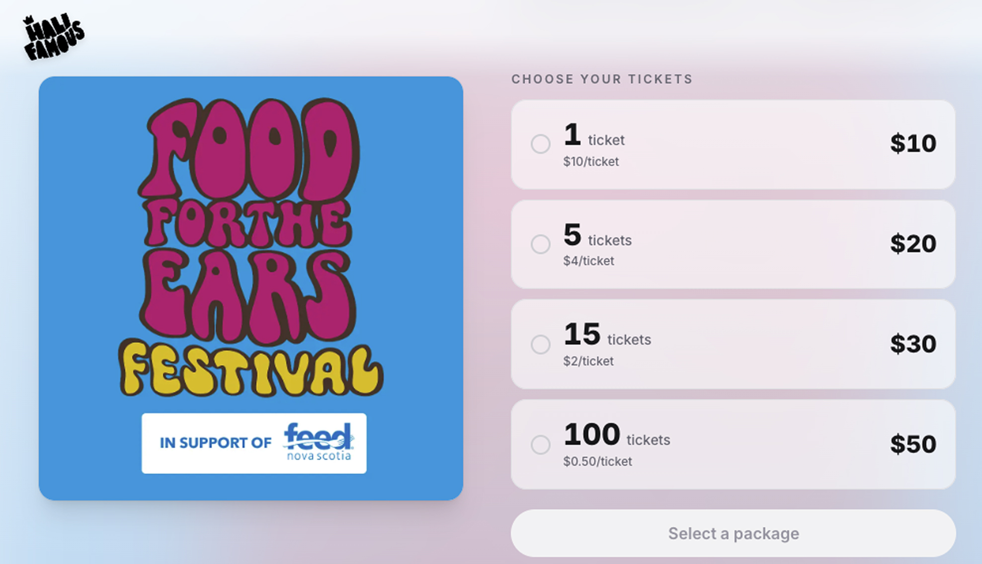 Food For The Ears 50/50 · Halifamous Raffles