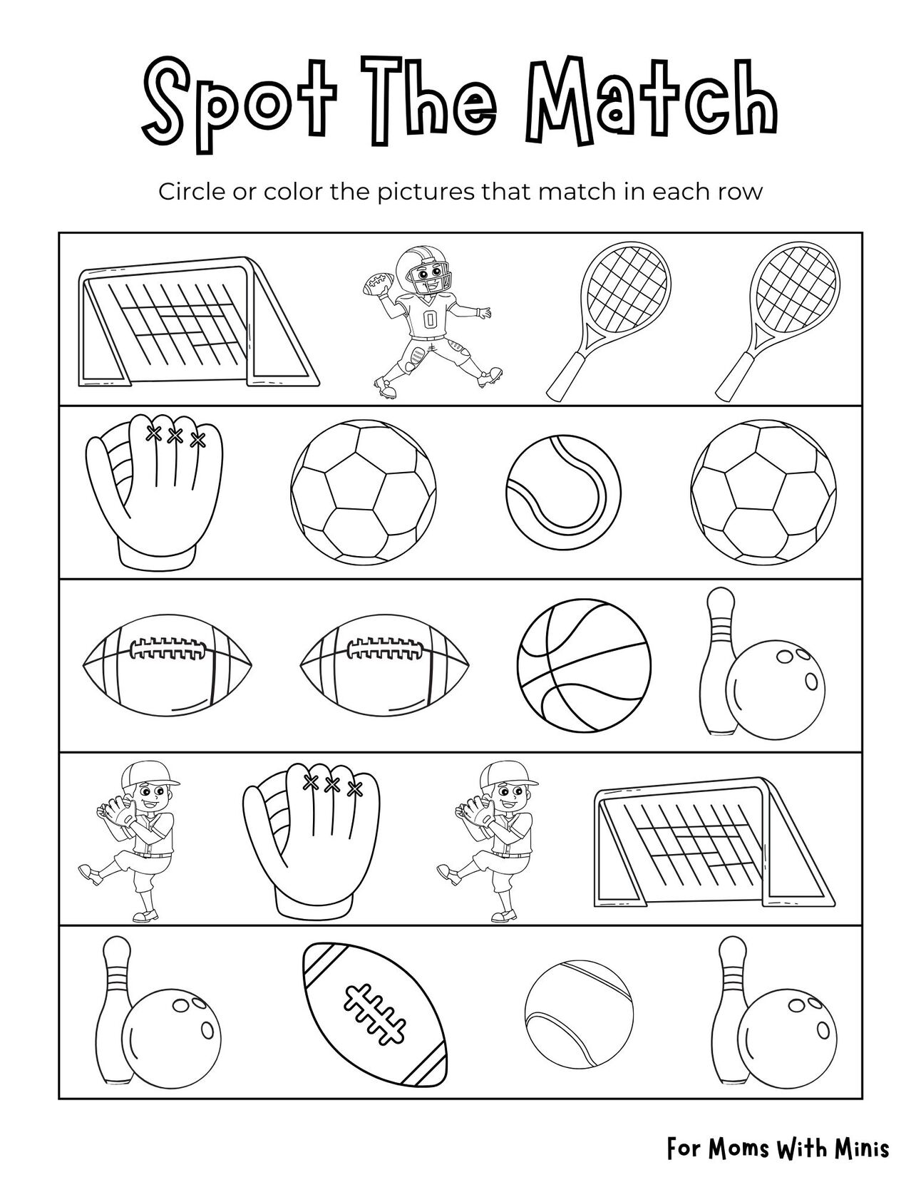 Sports Spot The Match Worksheet