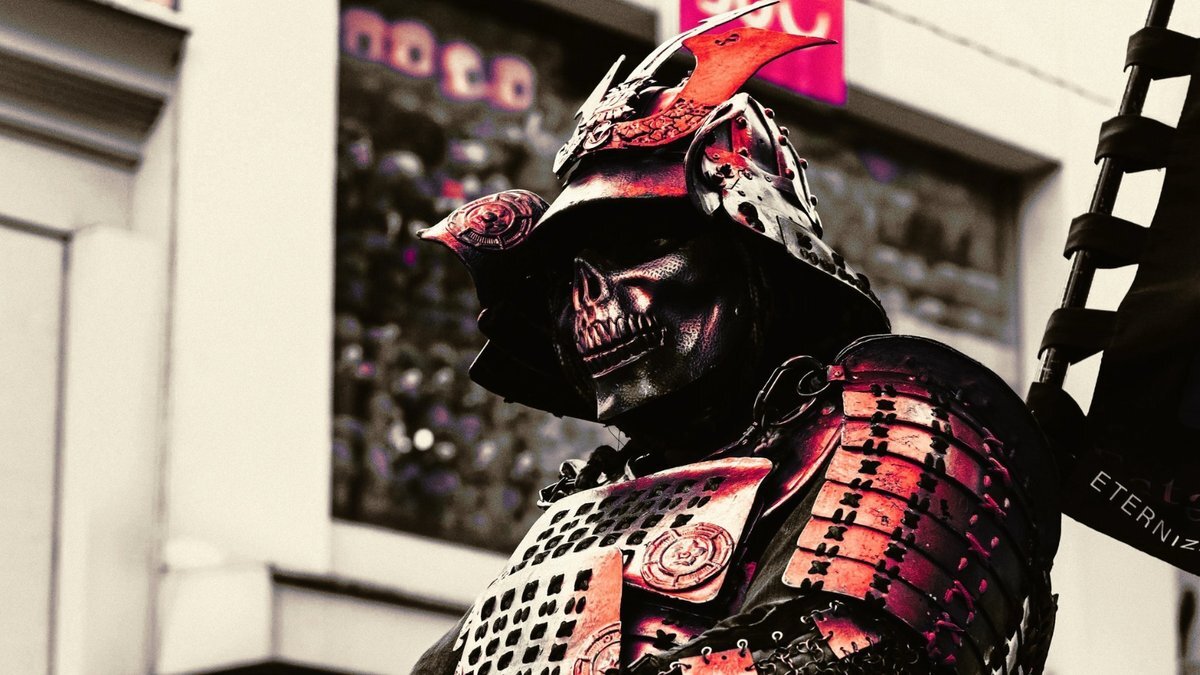 Samurai armor with skull mask