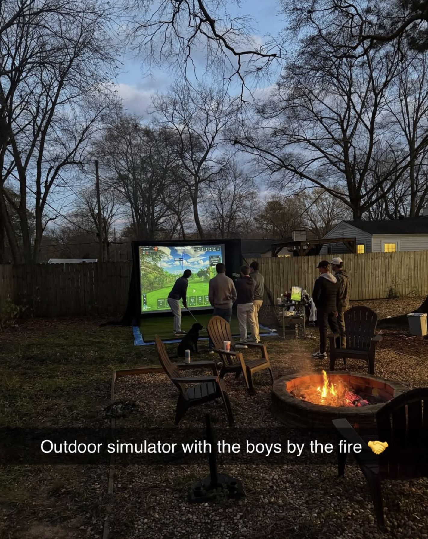 Outdoor Simulator with the Boys by the Fire