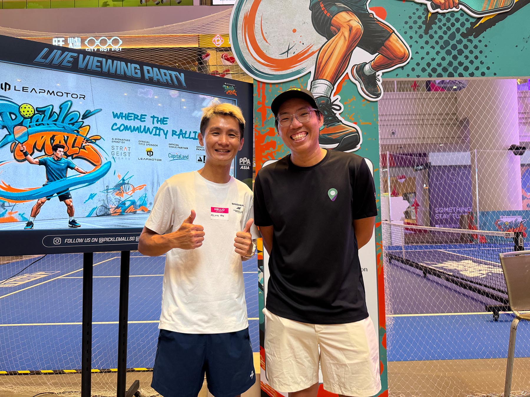 2 of SG's top coaches, Kelvin (left) and Aron, give PickleMall the thumbs up!