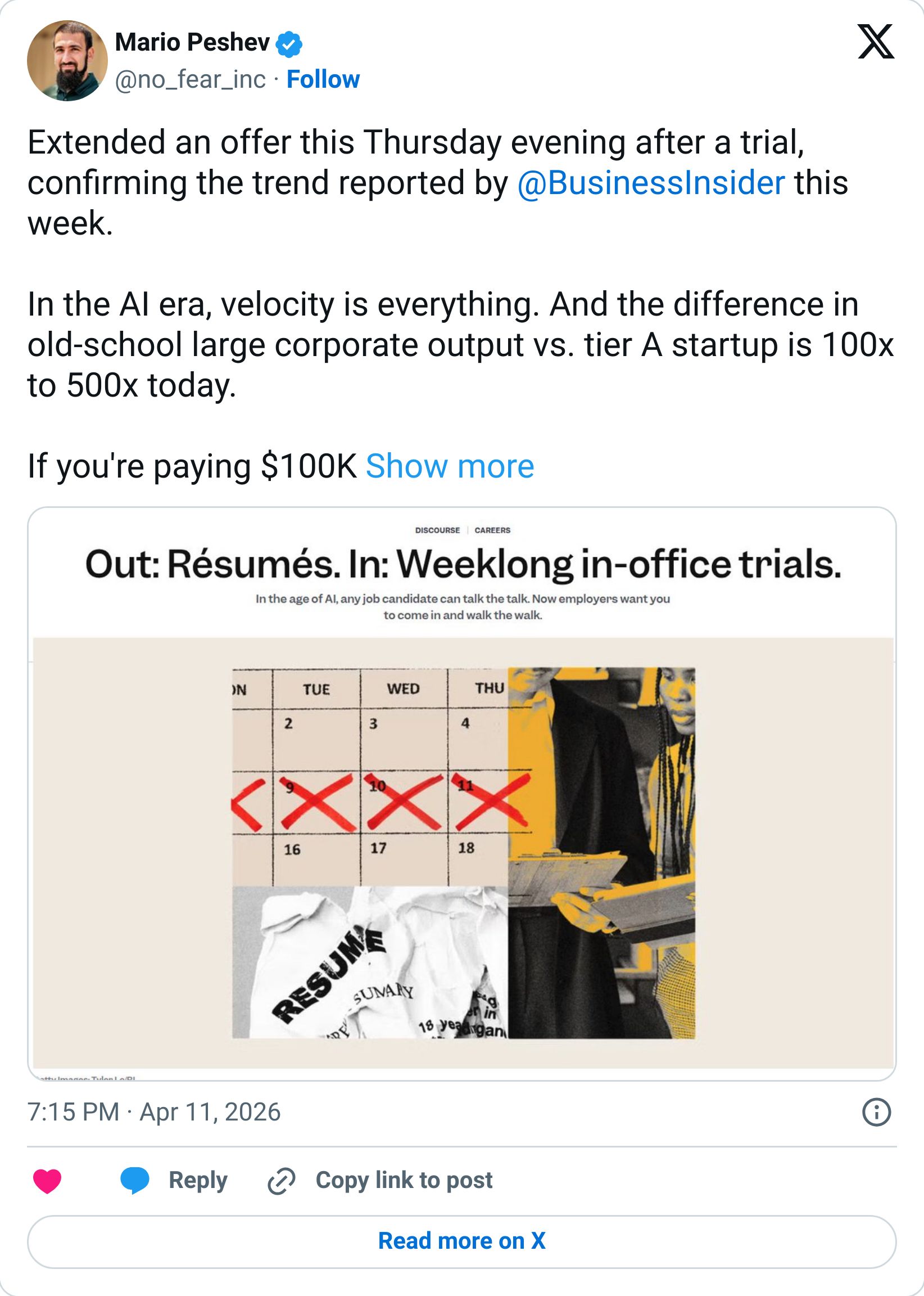 Tweet screenshot