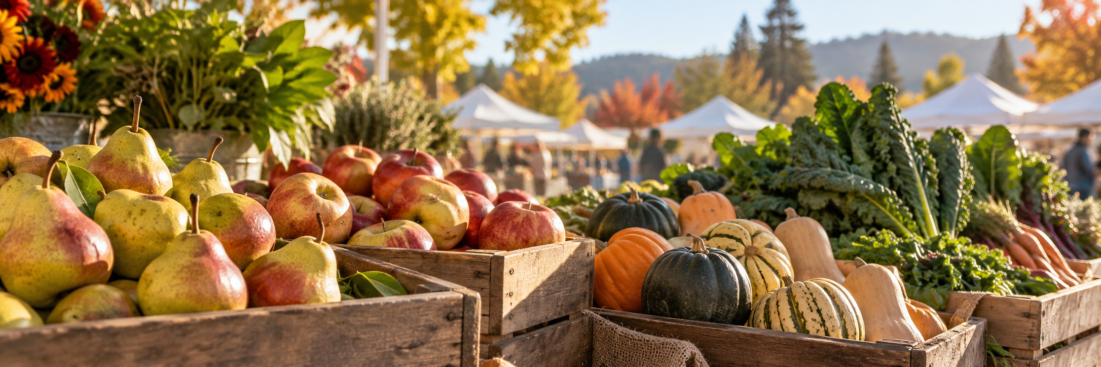 Fresh produce at a farmers market