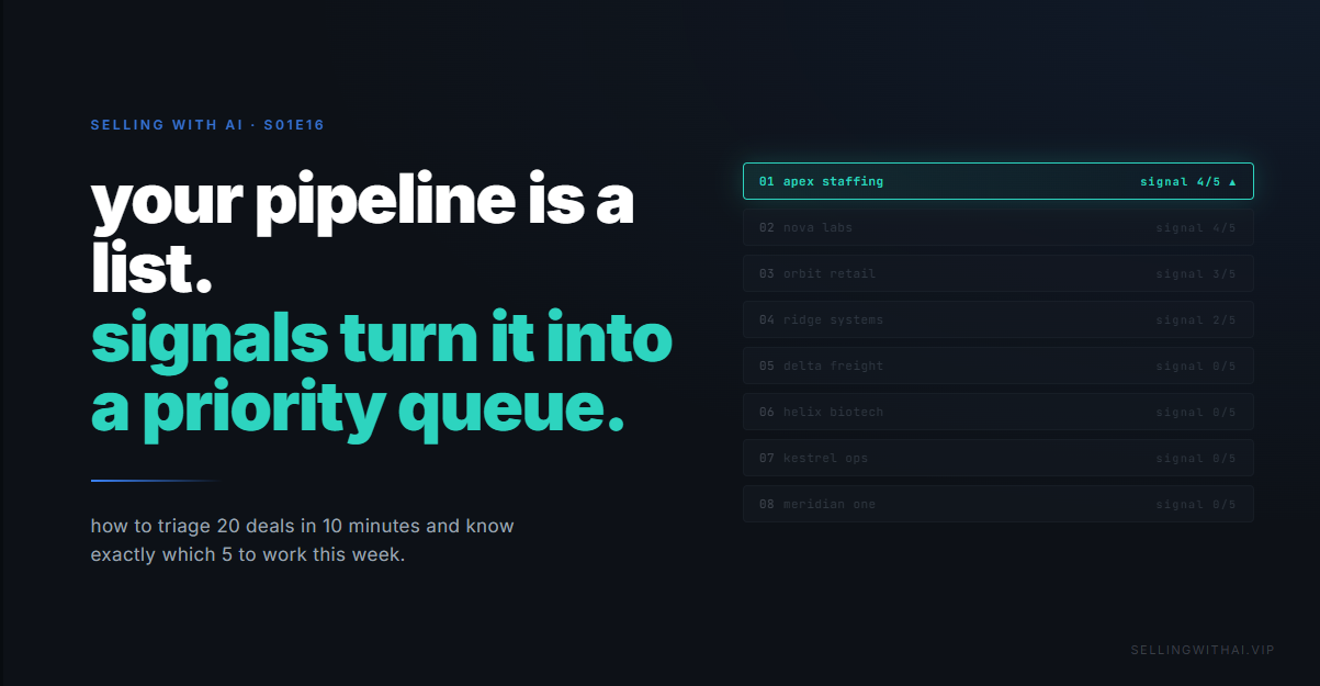 S01E16: Your Pipeline Is a List. Signals Turn It Into a Priority Queue.