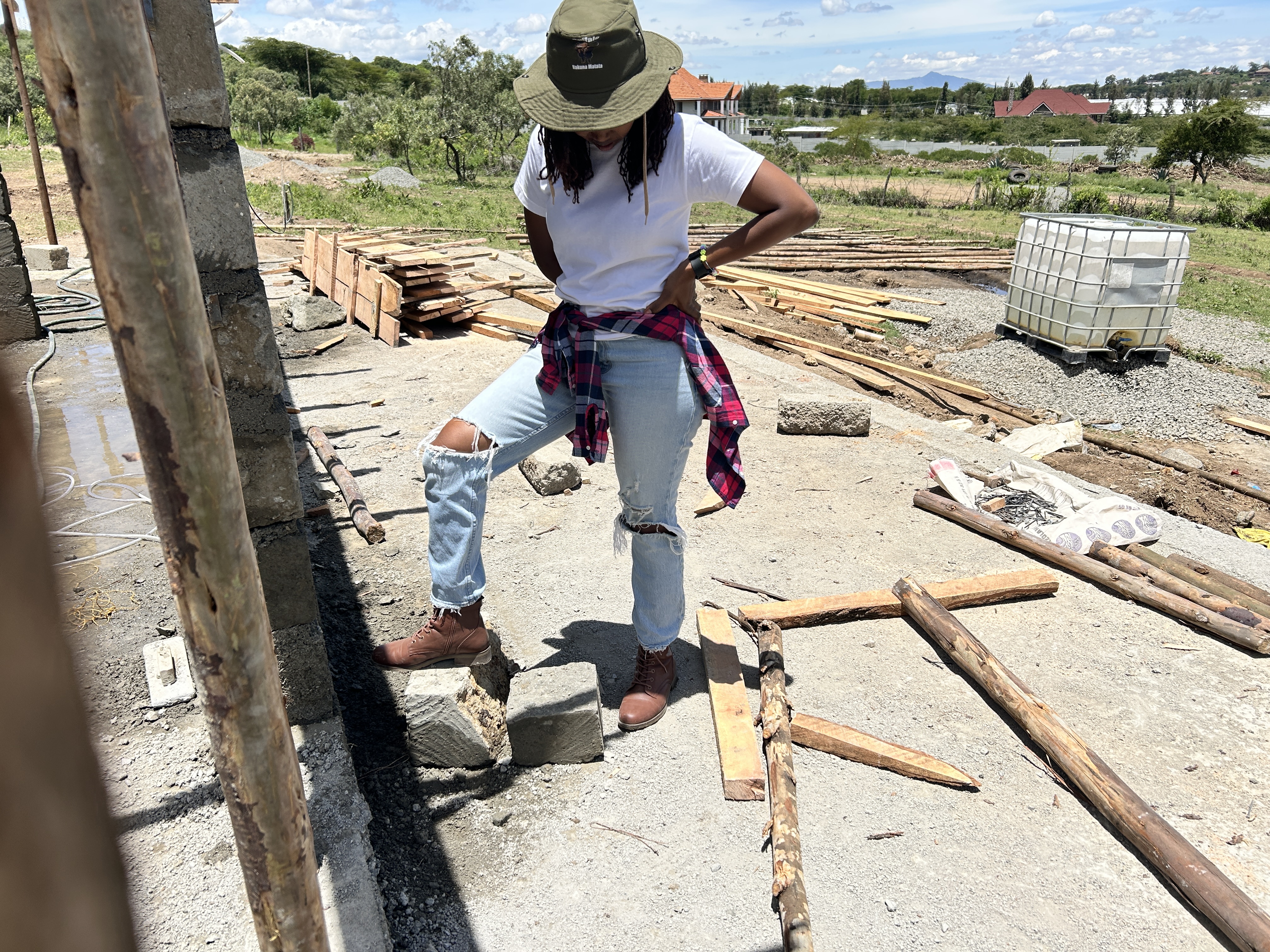 Makena on site — the bathroom that moved