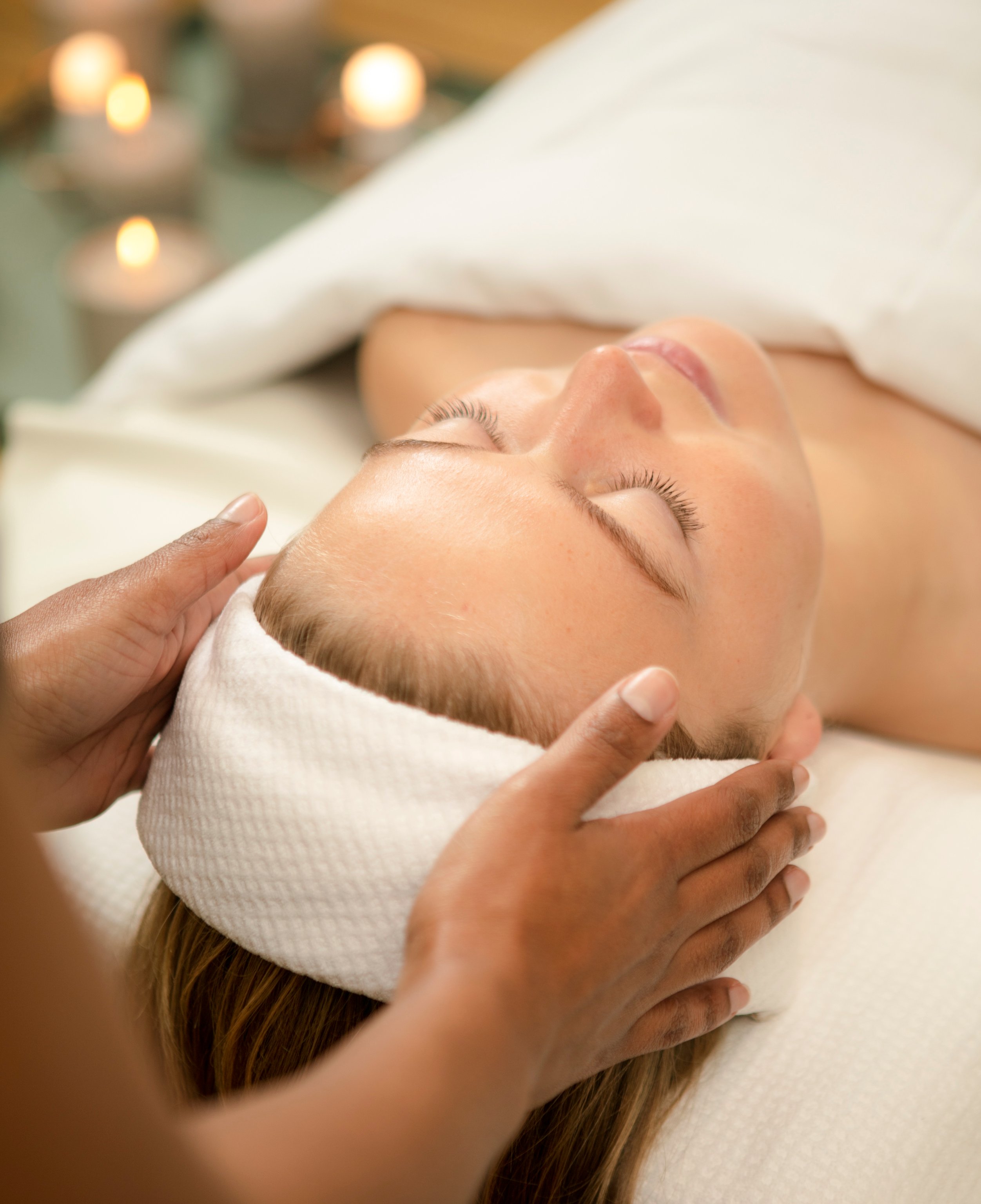 Guest receiving a spa facial treatment