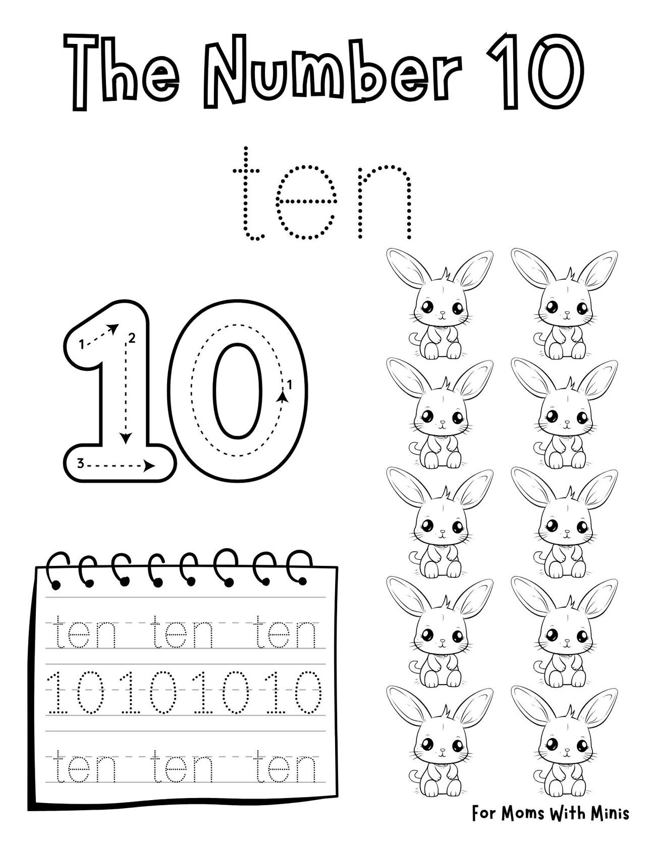 Write The Number 10