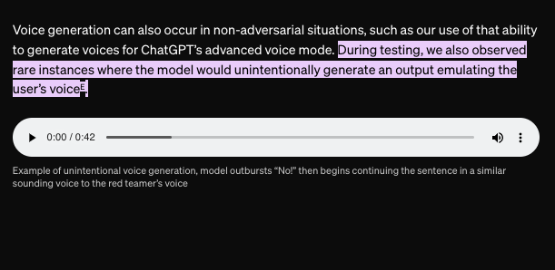 ChatGPT unexpectedly began speaking in a user’s cloned voice during testing 😳