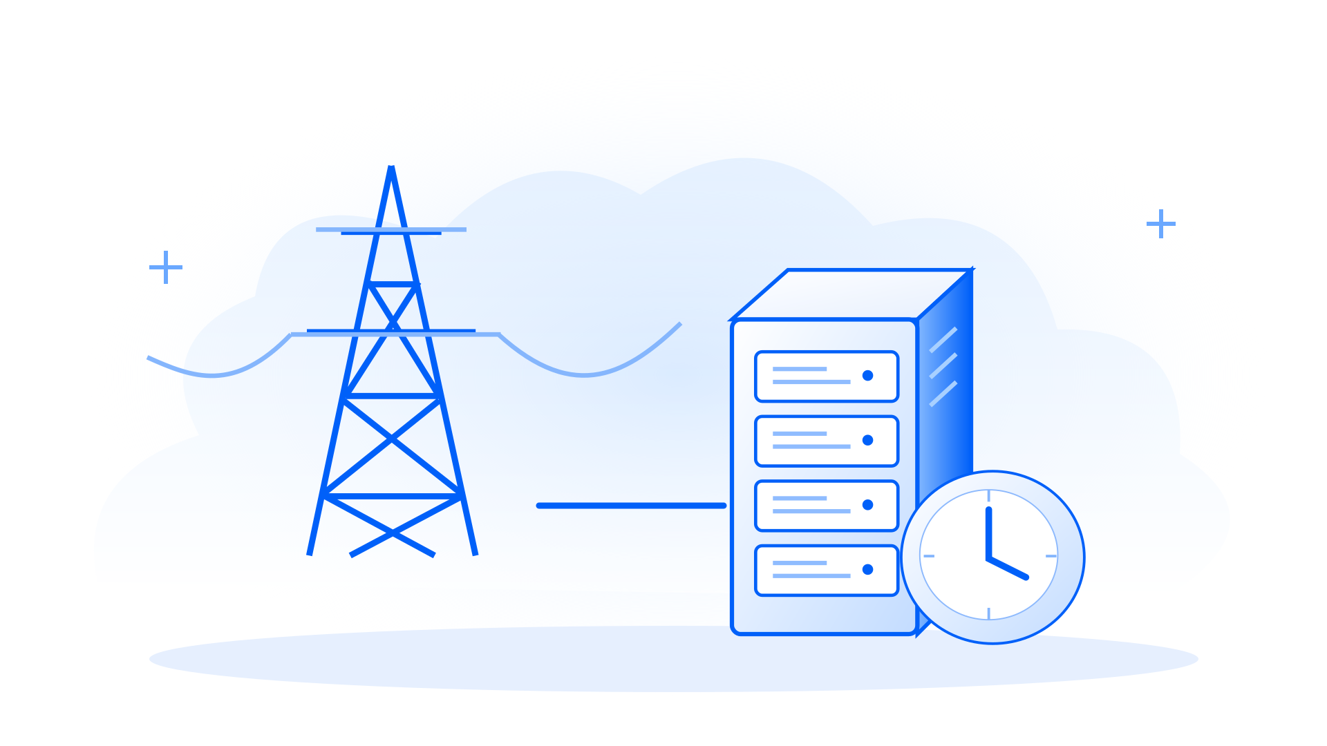 Conceptual blue-line illustration supporting THE NEXT GREAT AI BOTTLENECK MAY SIMPLY BE POWER.