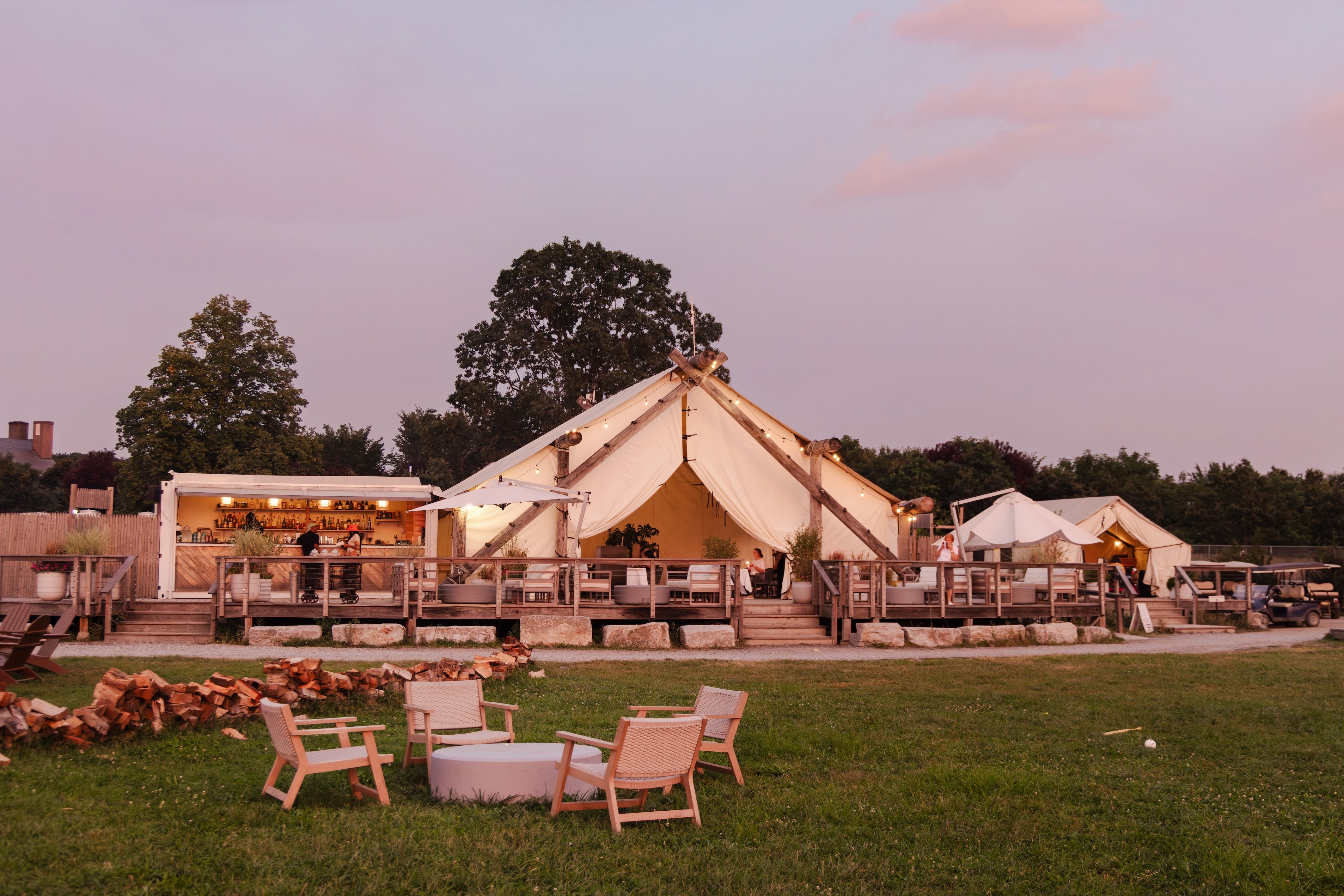 Collective Retreats Governors Island at sunset
