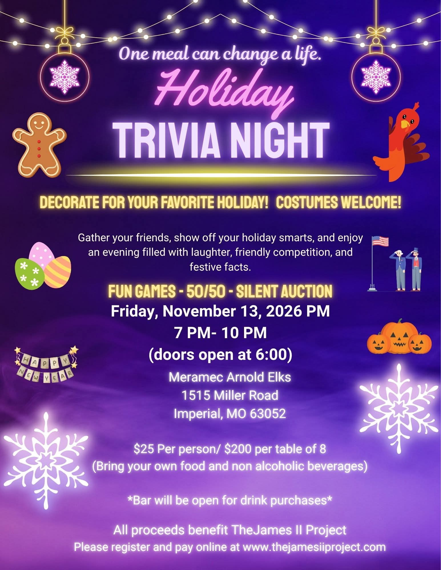 James II Holiday Trivia Night November 13
