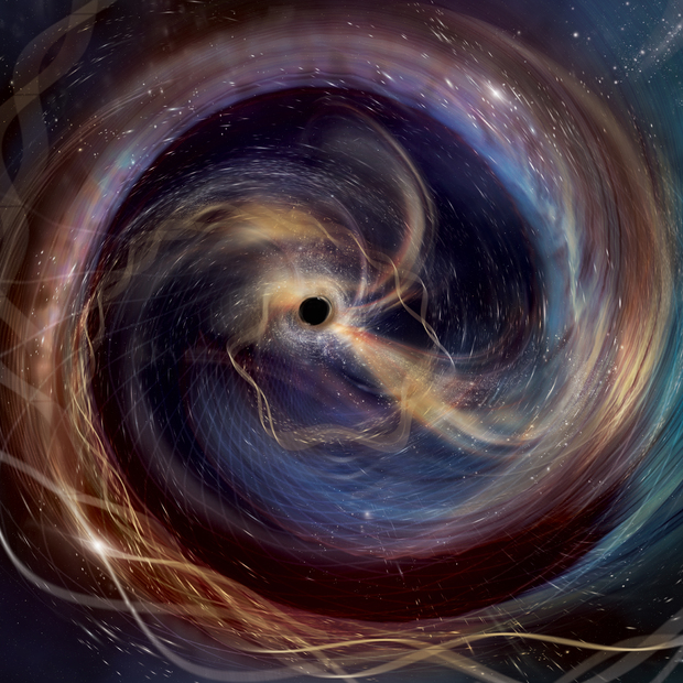 Artist rendering of a black hole merger