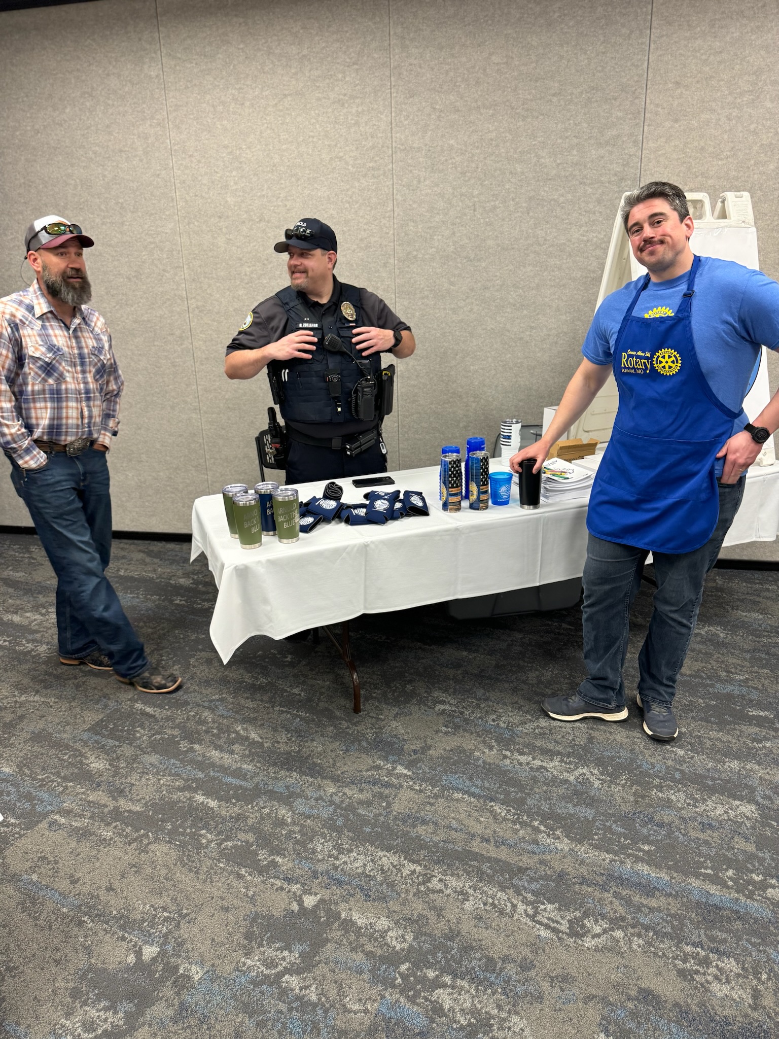 Community members attending breakfast