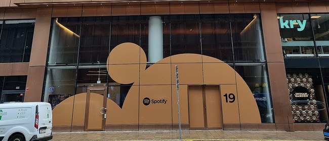 Spotify headquarters entrance in Stockholm
