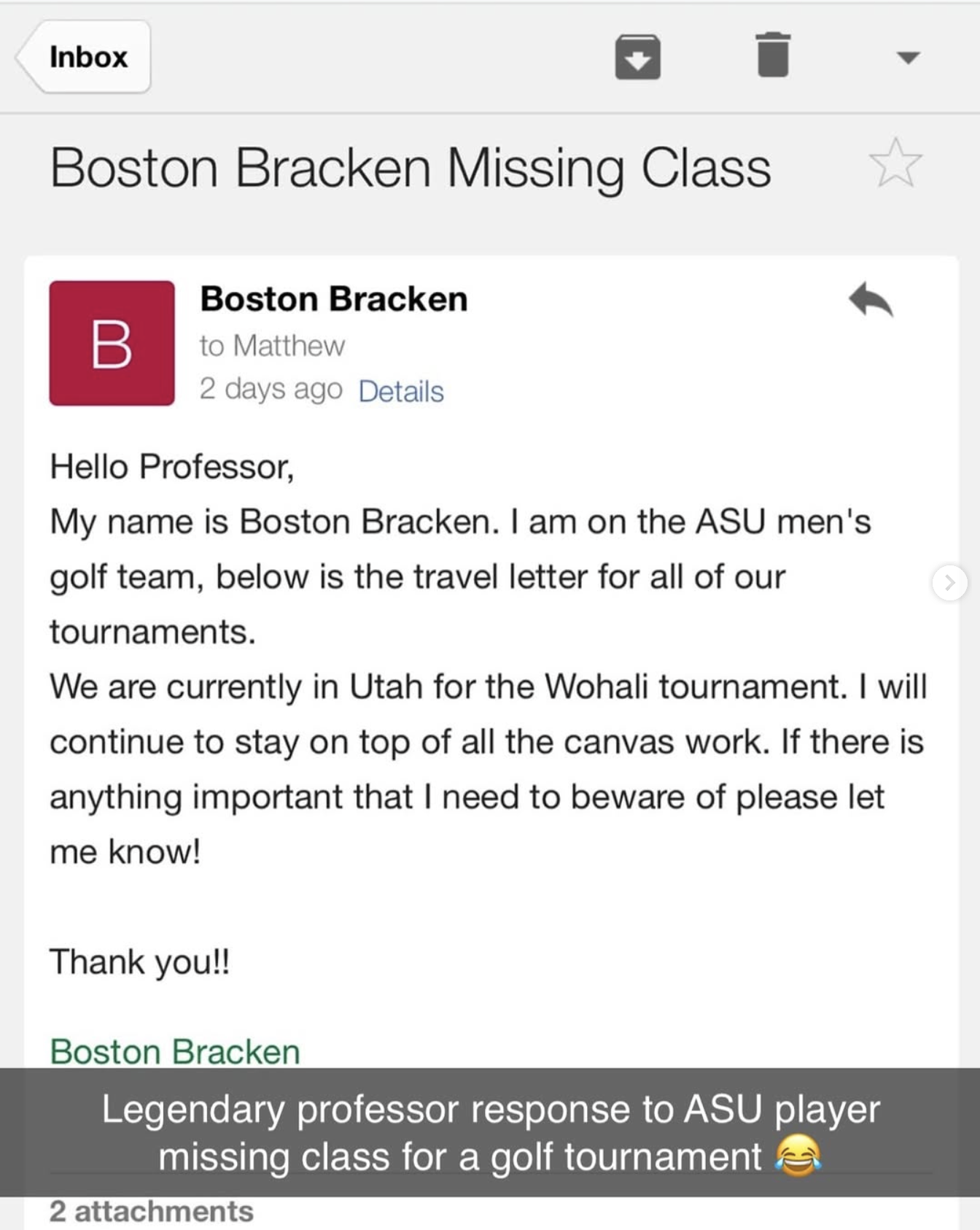 Boston Bracken Missing Class Email