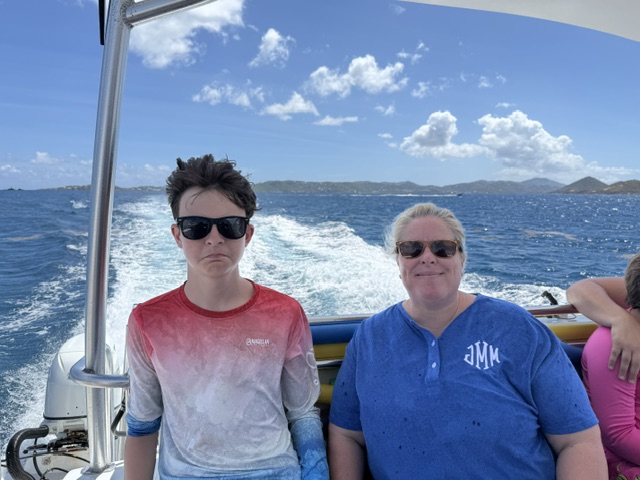 Jen Miles and Ethan during a trip to St. Thomas