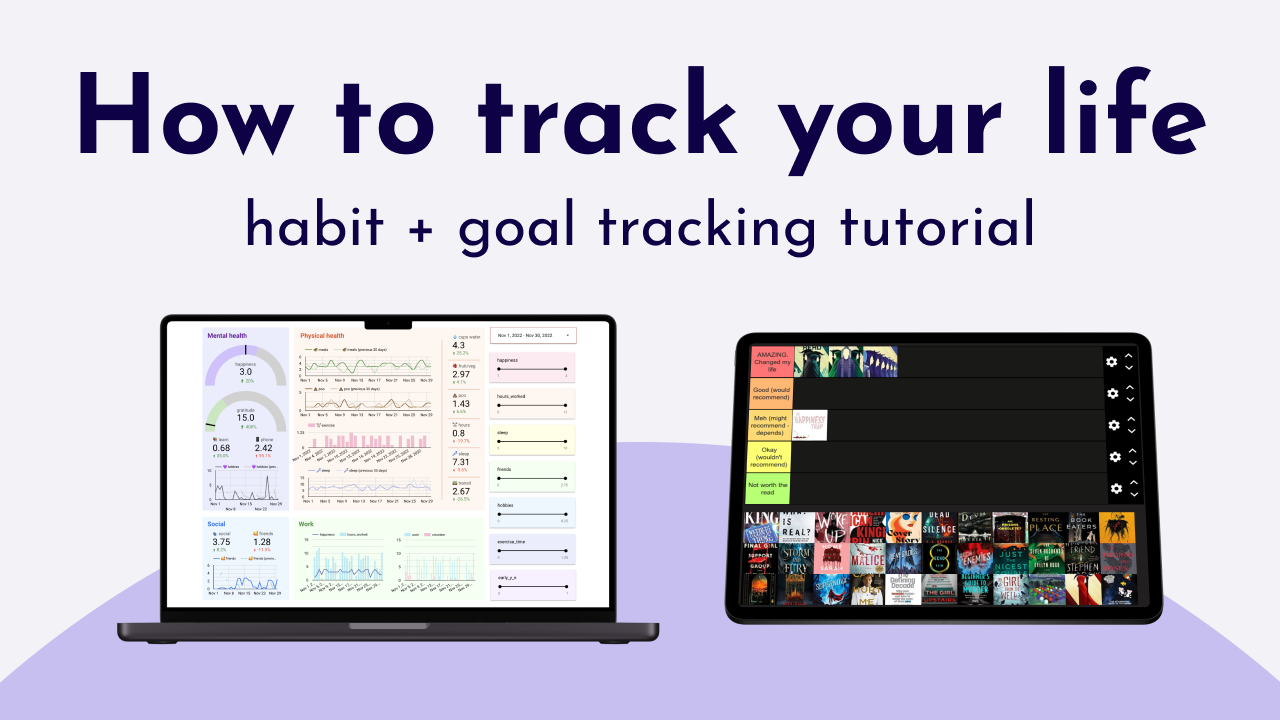 Life tracking YouTube tutorial (45min) + written template
