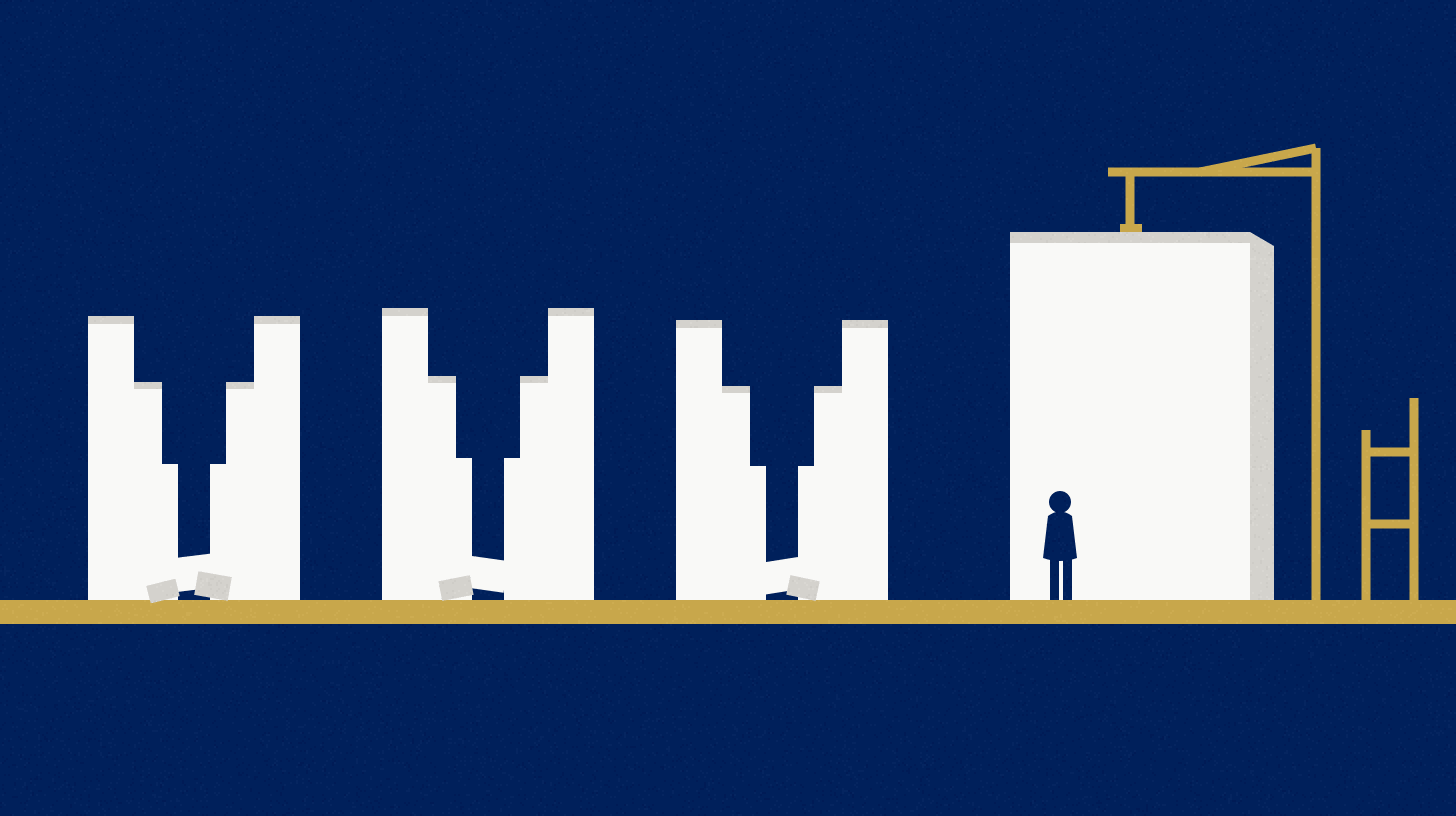 Editorial illustration for The Wall They Left Standing