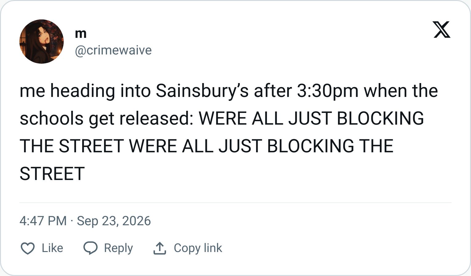 Tweet screenshot