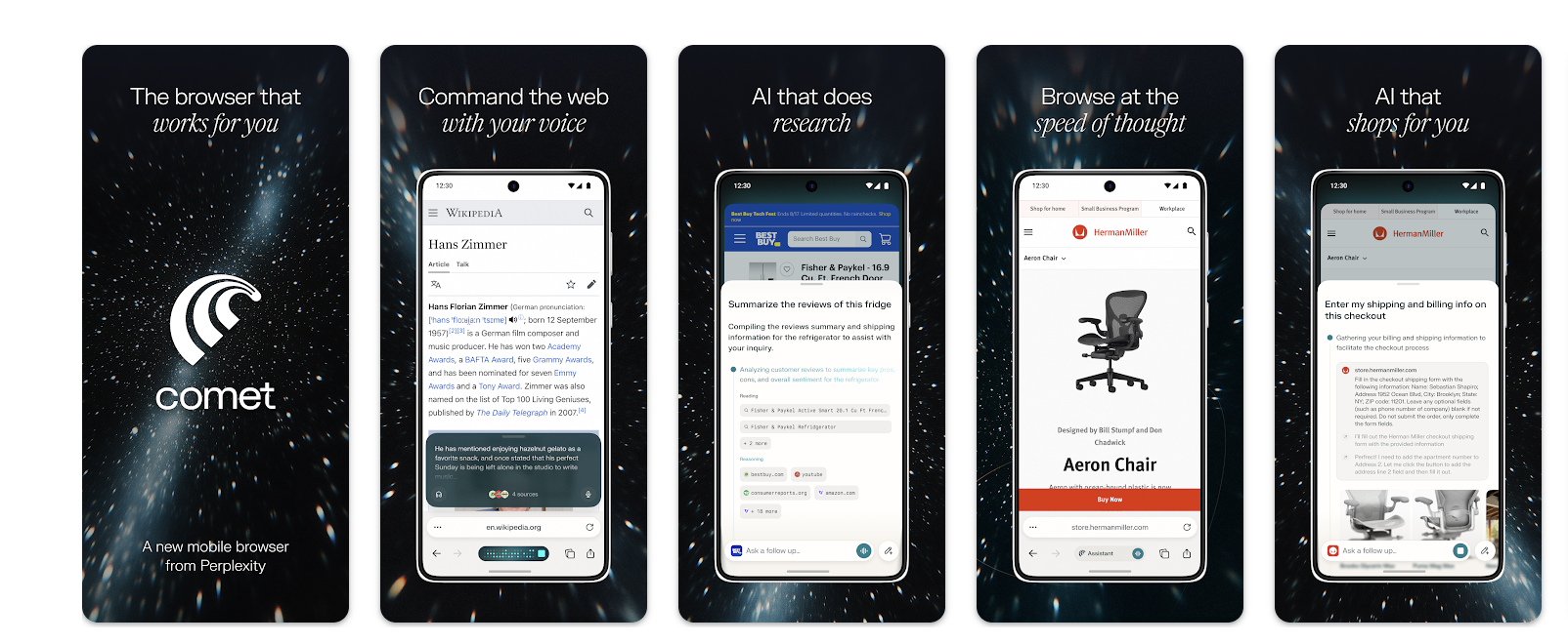 Comet AI Browser Screenshot