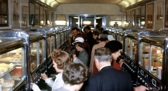 The Horn & Hardart Automat on 57th St., NYC, 1958