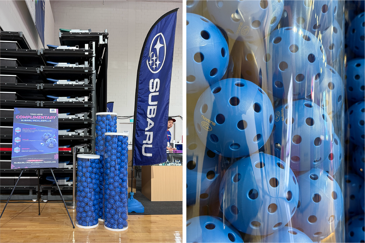 Subaru had the 'Guess the number of balls' thingy. Hope they got more than eyeballs.