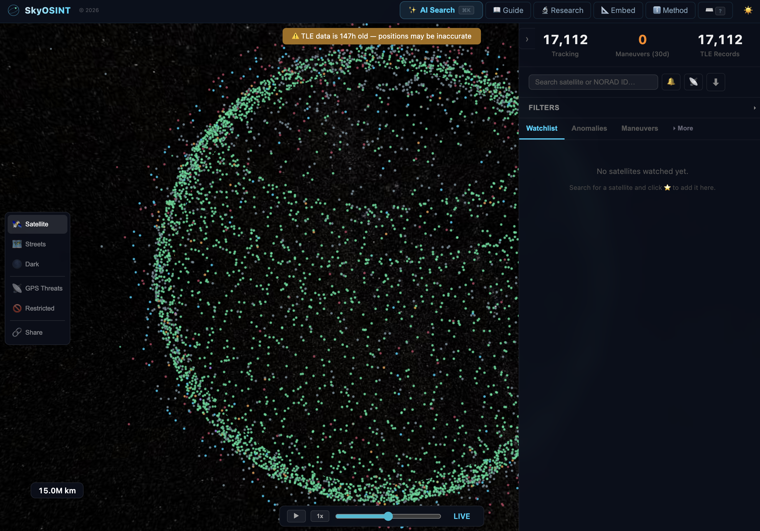 SkyOSINT platform screenshot, 21 April 2026