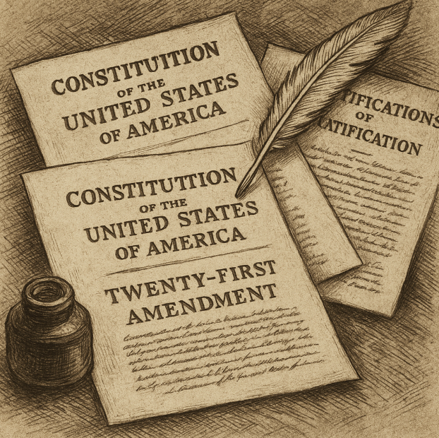 Ratification documents for the Twenty-first Amendment ending U.S. Prohibition