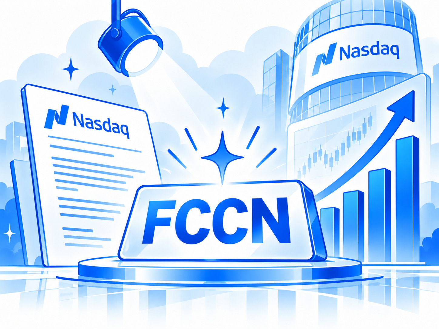 Concept illustration of a proposed Nasdaq listing; not evidence of approval.