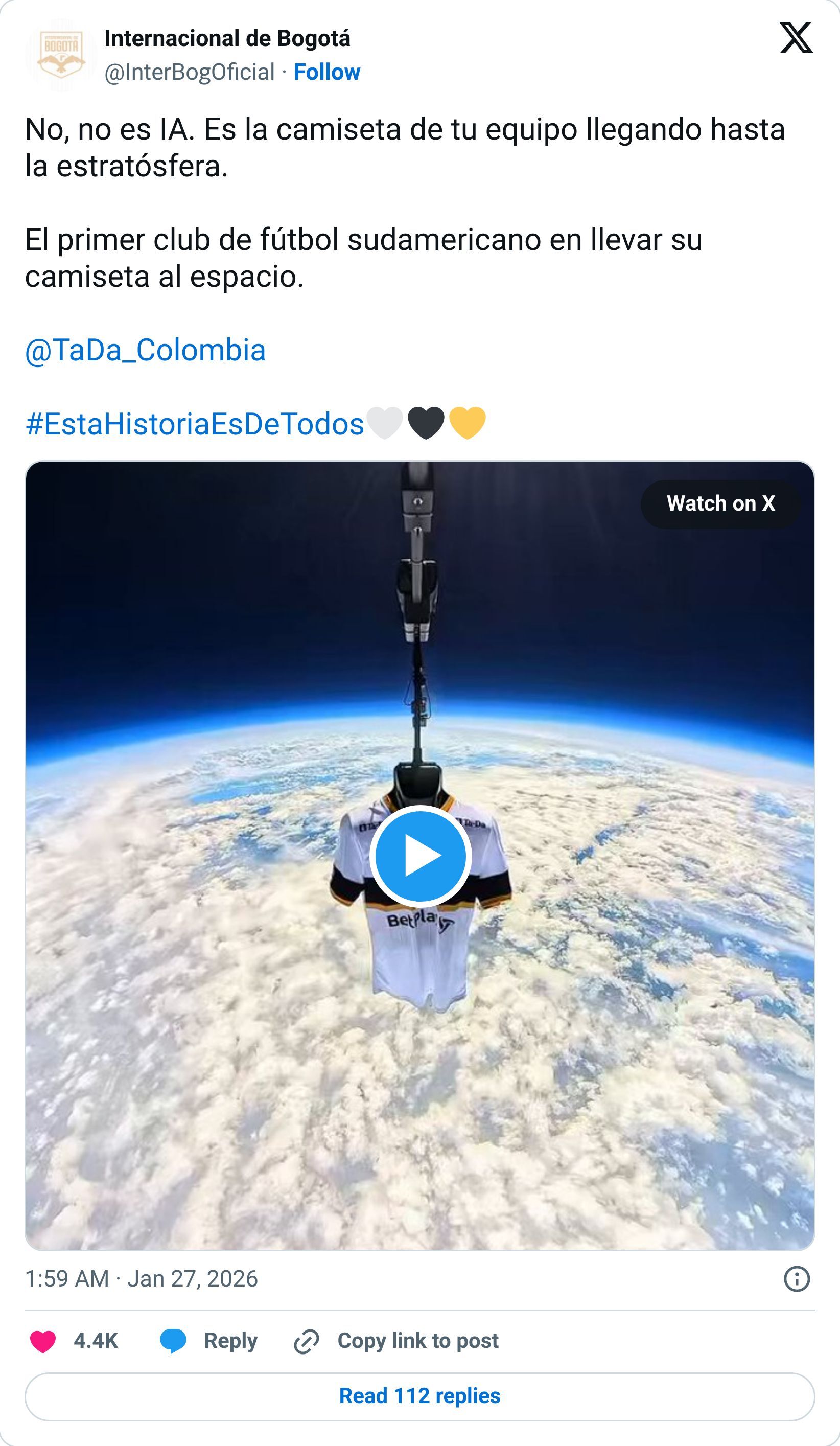 Tweet screenshot