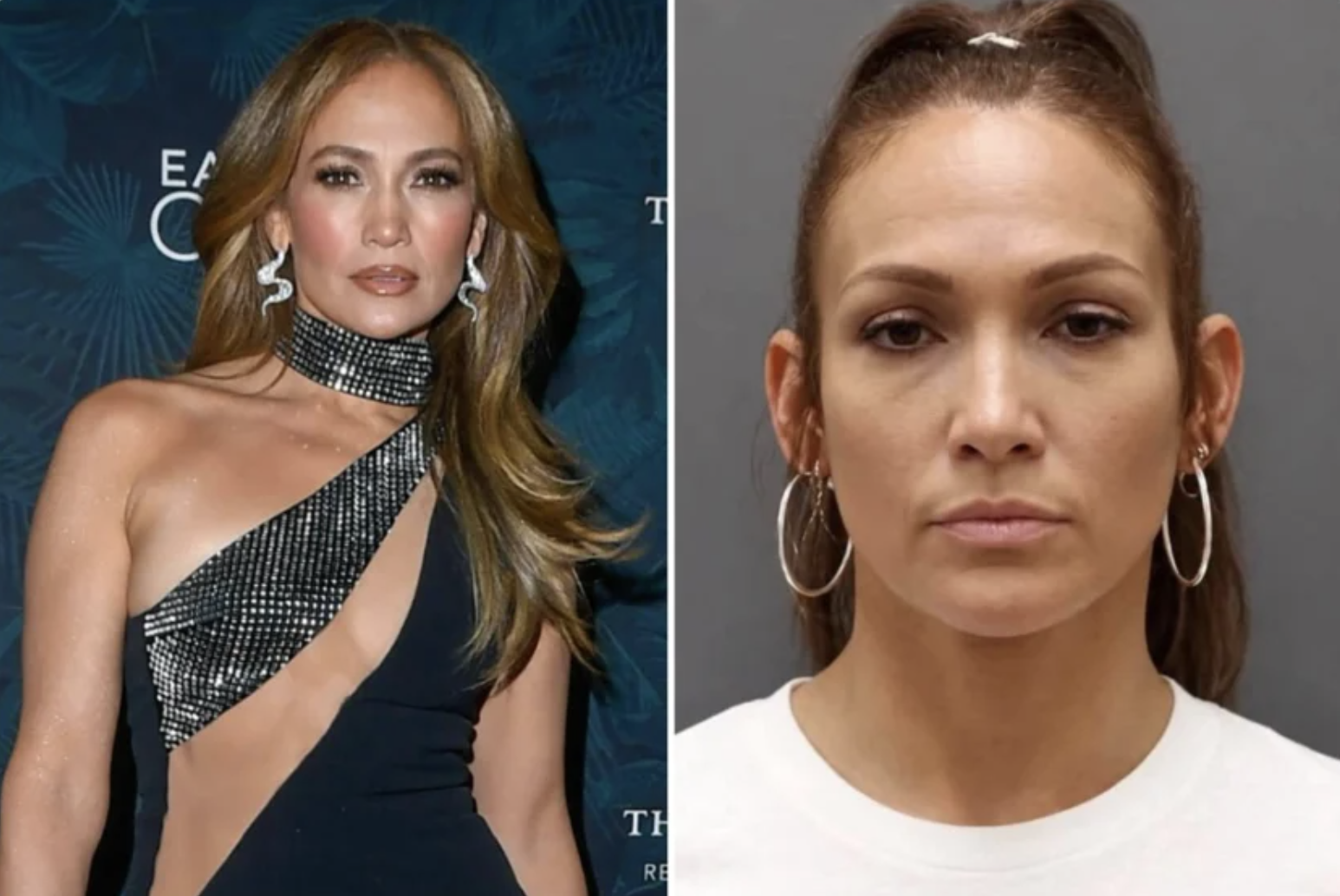 A police booking photo bearing a striking resemblance to a famous singer, except the viral version wasn't the actual photograph taken that day