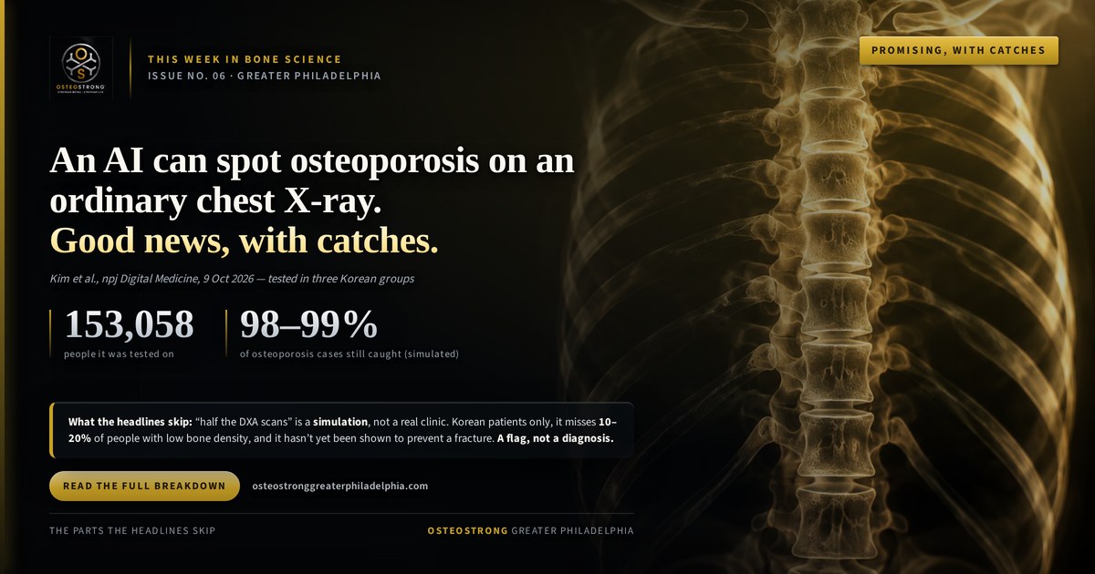 An AI can spot osteoporosis on an ordinary chest X-ray. That’s good news, with a few catches.