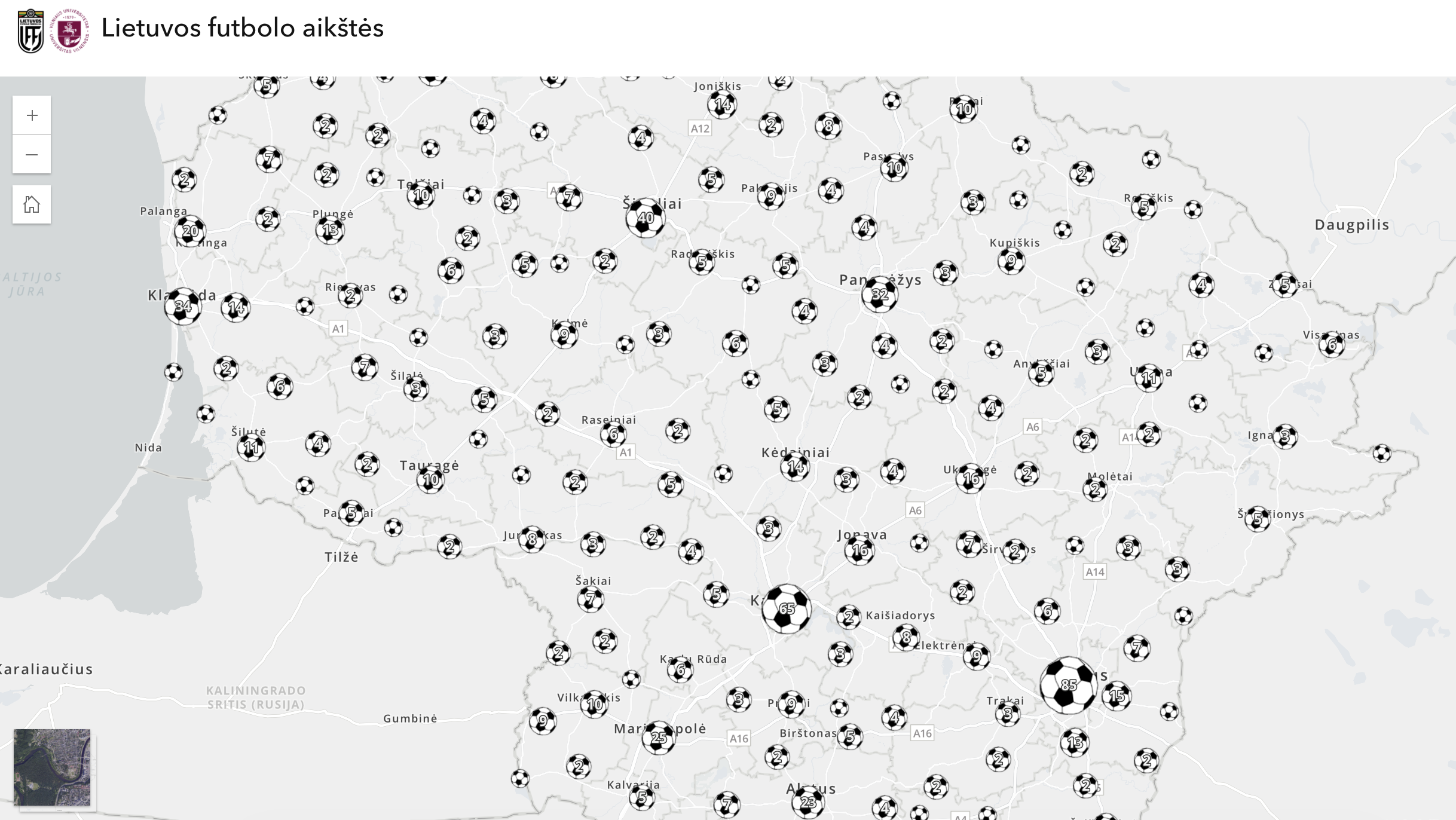 Futbolo aikščių žemėlapis