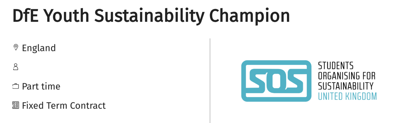 DfE Youth Sustainability Champions for Sustainability and Climate Change