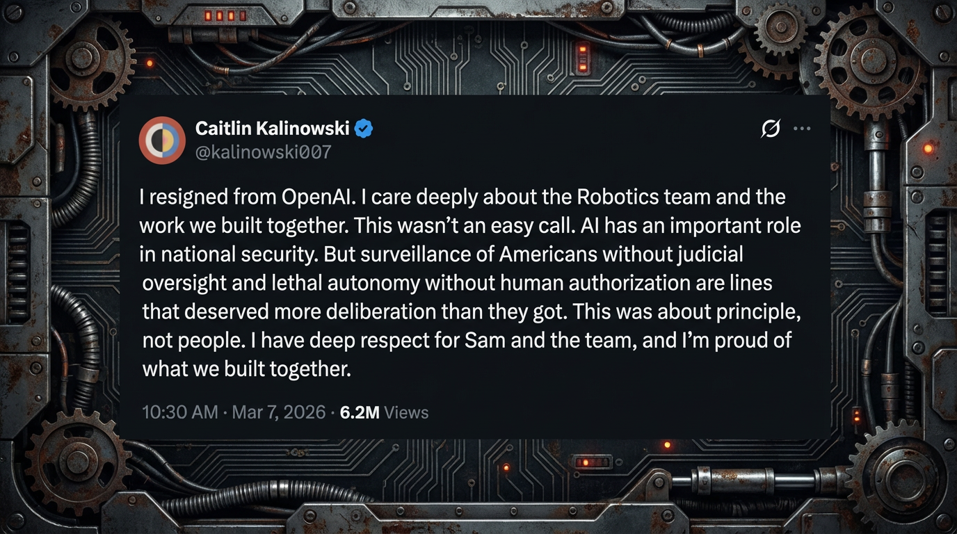 OpenAI's robotics lead exits over Pentagon deal
