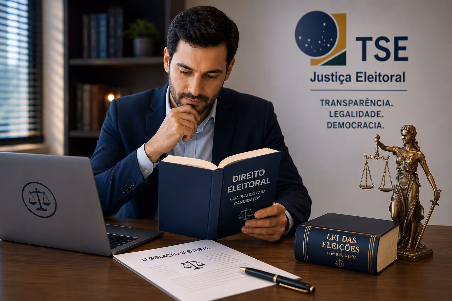 candidato estudando as regras de direito eleitoral para não perder o registro