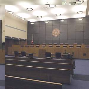 Courtroom in the James A. Byrne US Courthouse, home of the Third Circuit