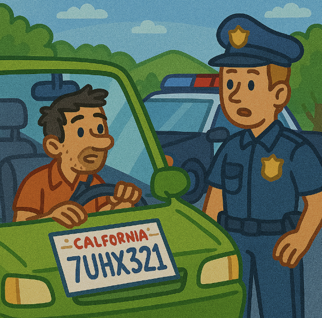 Look: Driver stopped in California for using a hand-drawn license plate - UPI.com