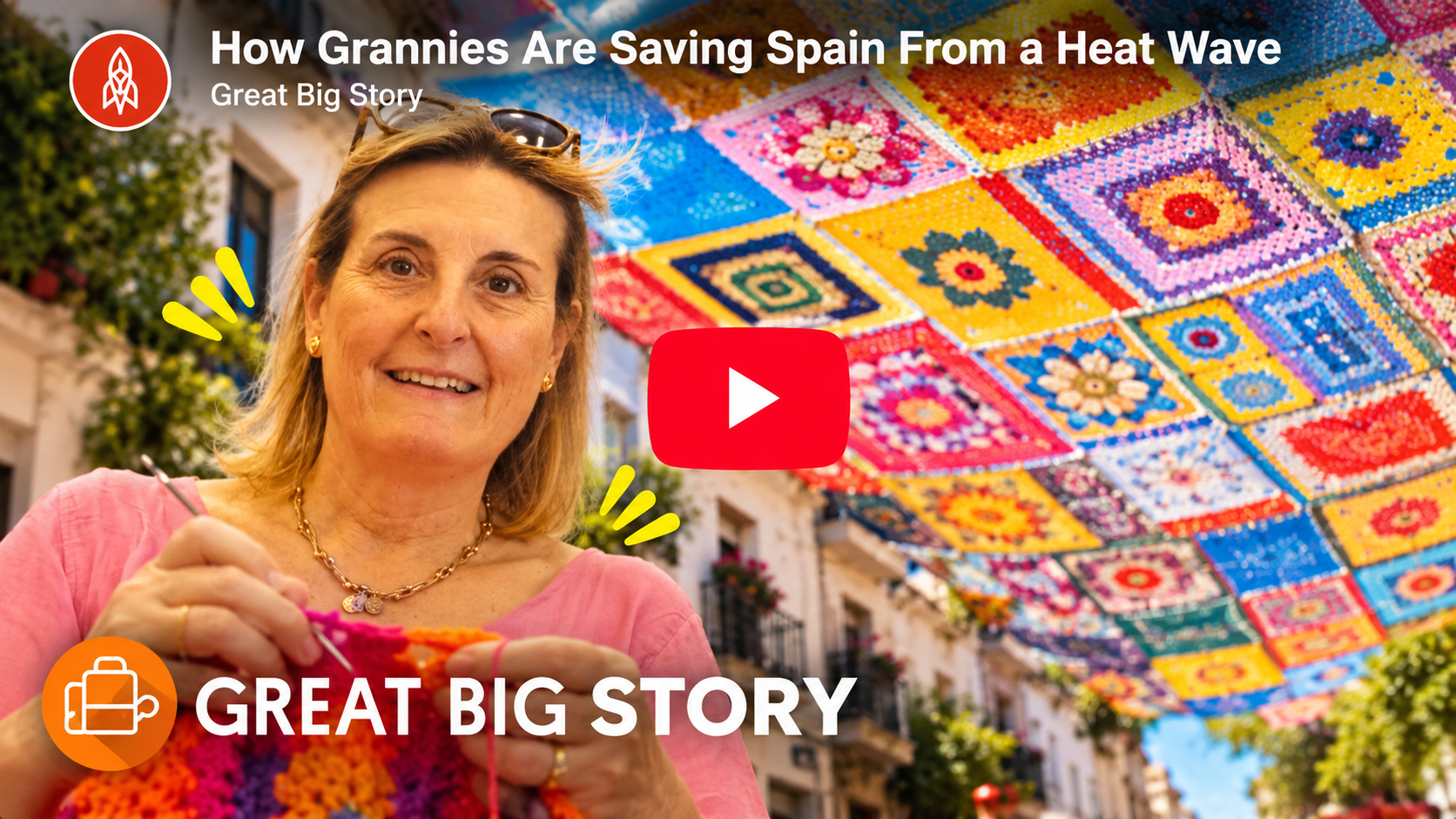 Eva Pacheco and the giant crochet canopy in Spain