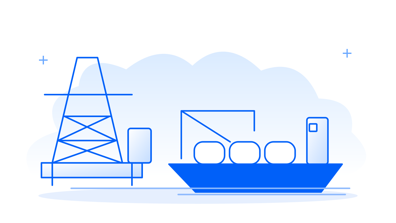 Investor Call editorial illustration: pipeline and cargo (conceptual, not a data chart)