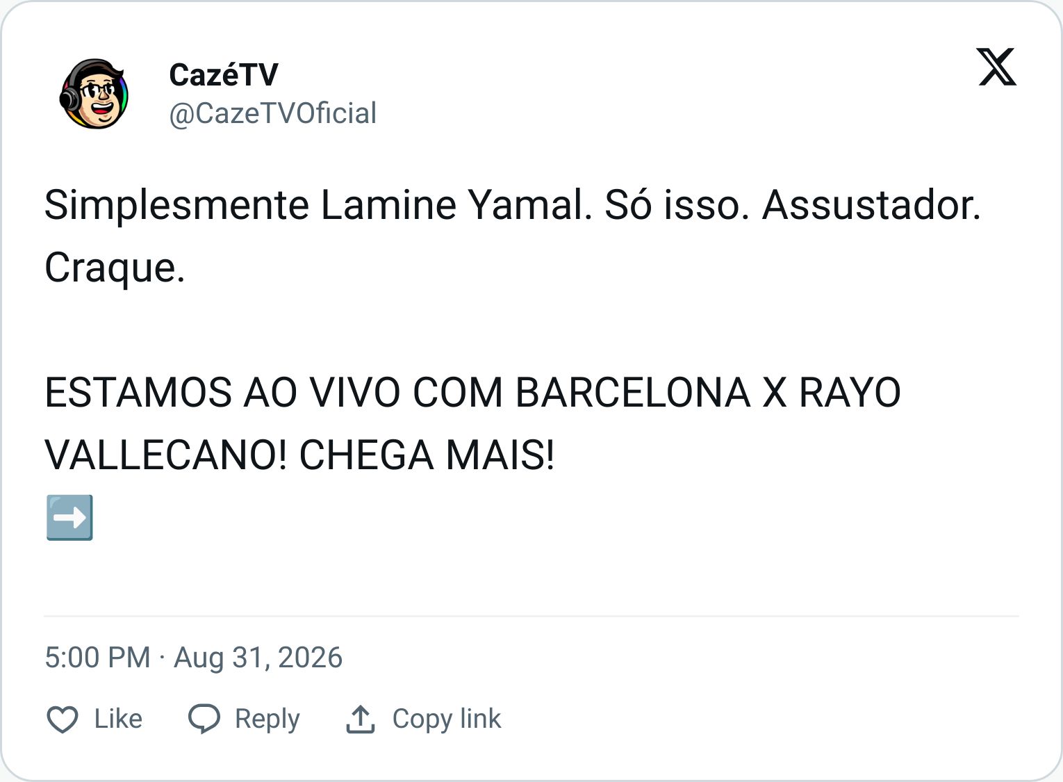 Tweet screenshot