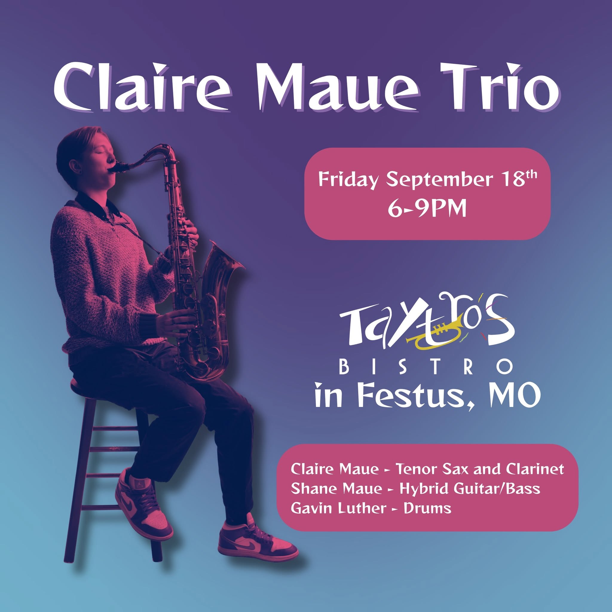 Calire Maue Trio at Taytros Sept 18