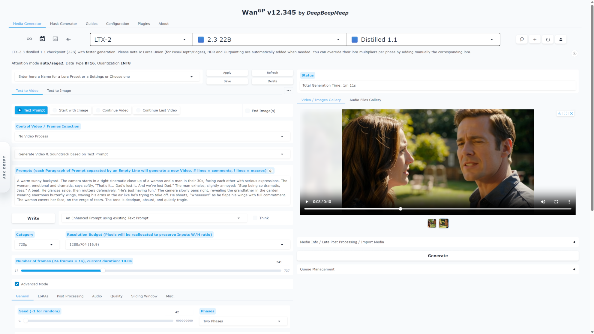 WanGP interface