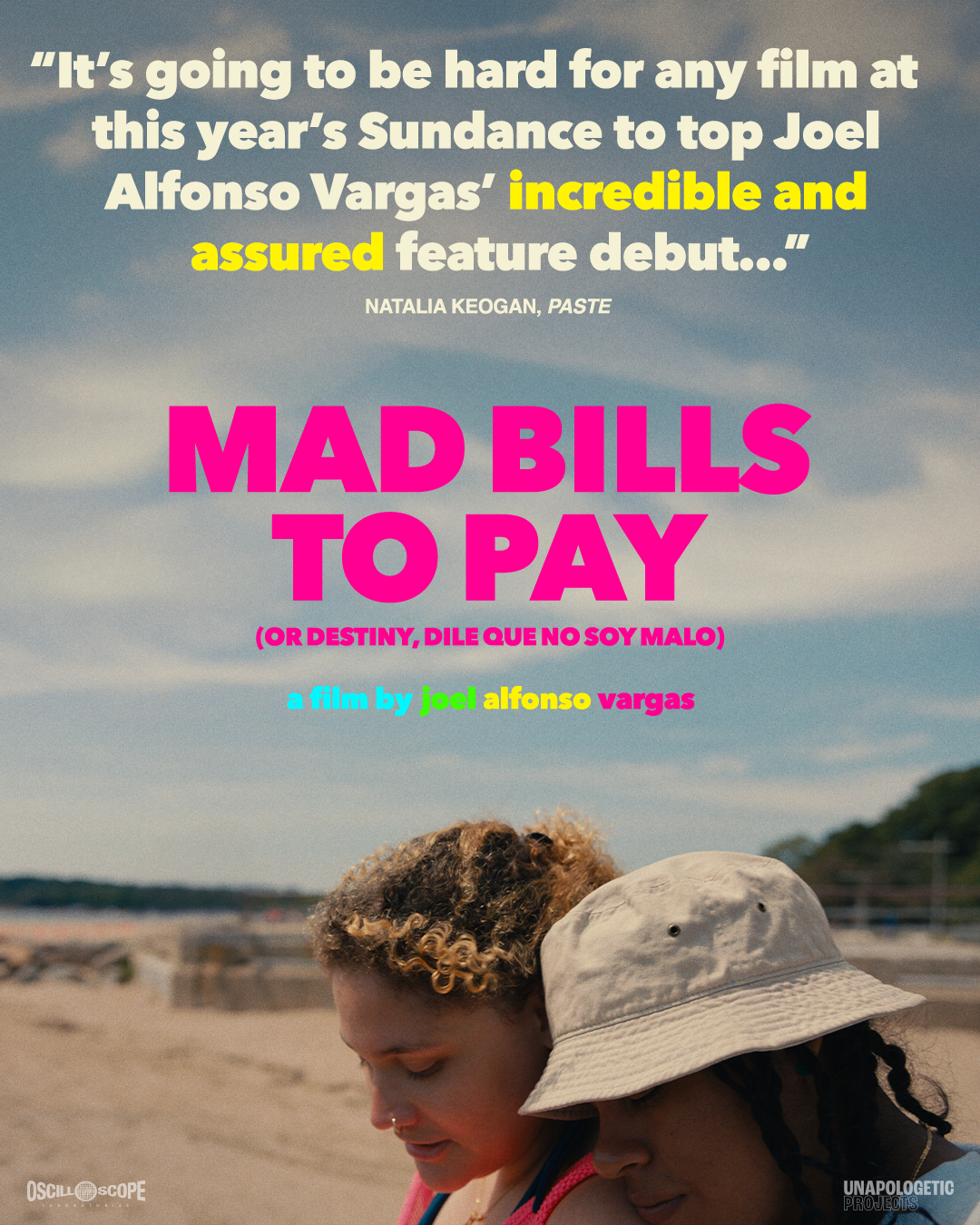 Mad Bills to Pay (or Destiny, dile que no soy malo) poster — a film by Joel Alfonso Vargas, opening in NYC Spring 2026.