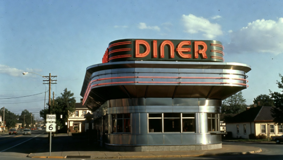 Wellsboro Diner Neon on Route 6, 1980