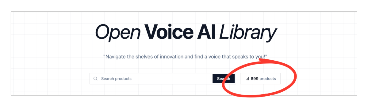 899 products in the Voice AI Space library