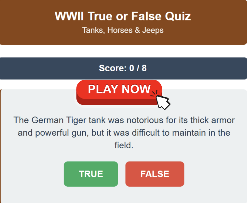 Tuesday’s true or false World War II history game