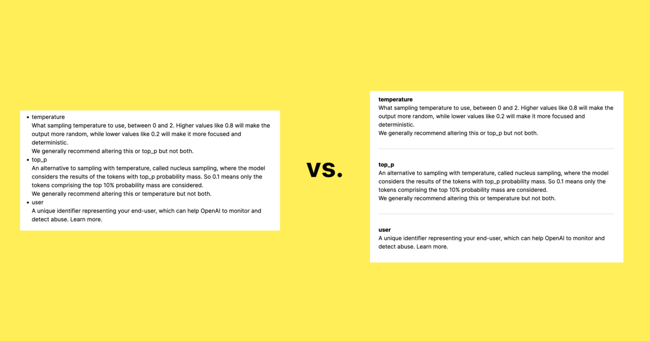 Styling text-based lists